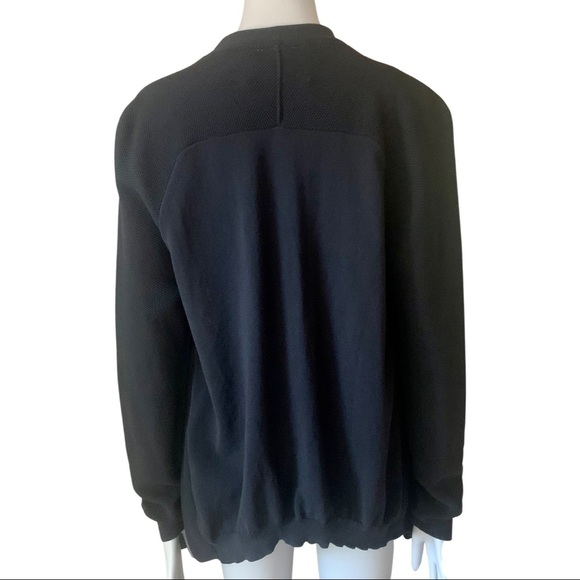 BROCHU WALKER Open Front Cardigan Textured Knit Loose Fit Dark Navy Blue Cotton - Picture 10 of 14